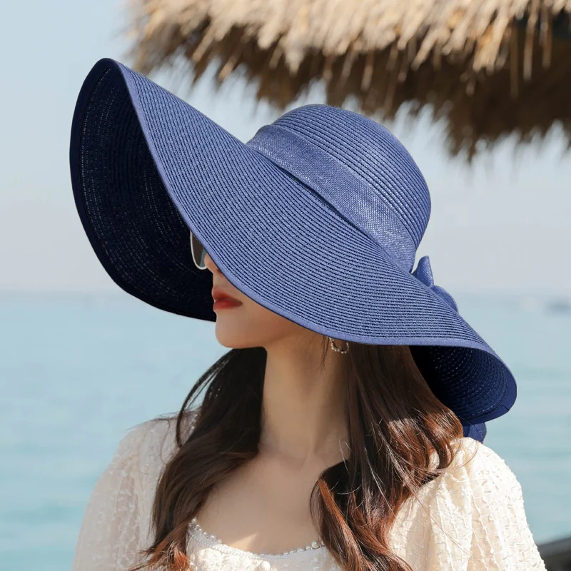 FREE SAMPLE women summer ladies foldable wide brim floppy beach sun straw sun hats for women summer ladies