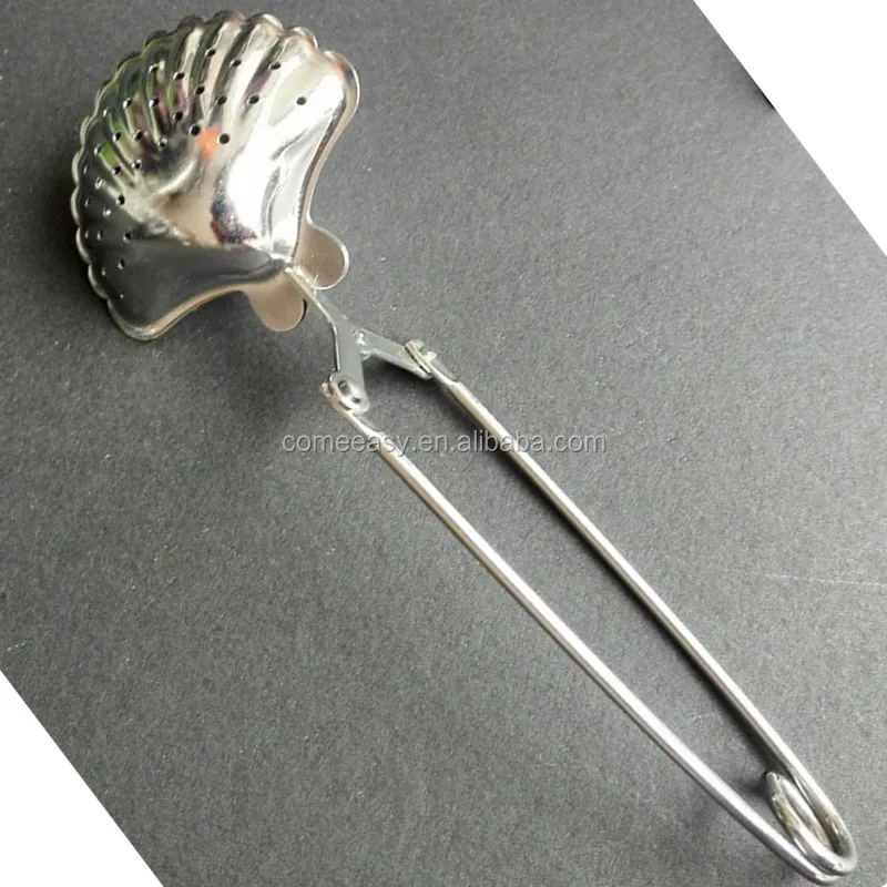 gold plating sea shell shape 304 Stainless Steel shell shape Spoon filter tea
