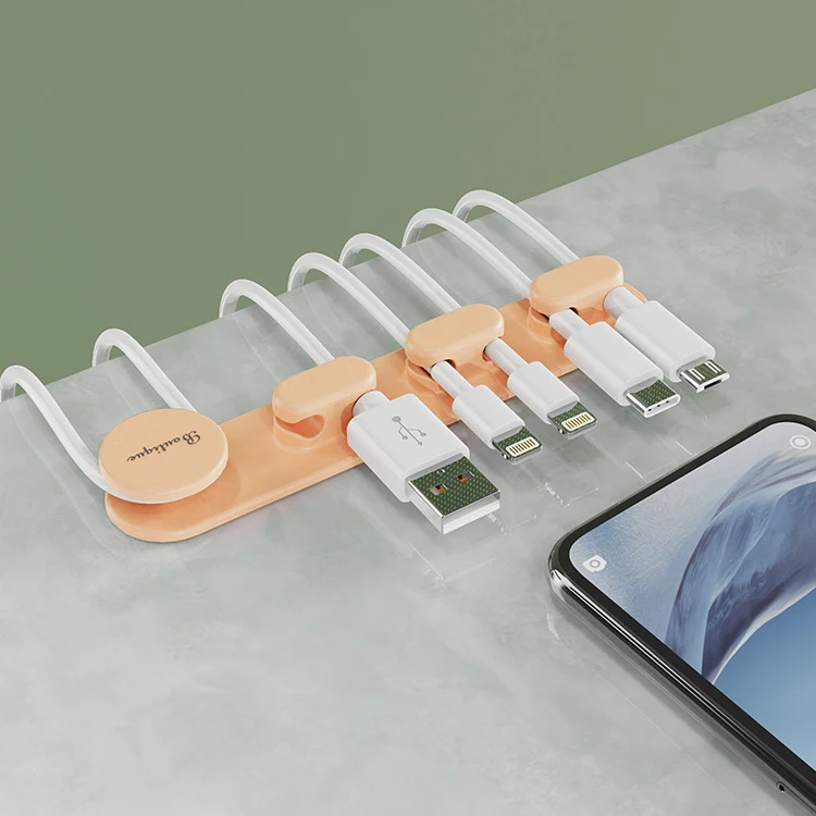 Charging Cable Organizer Desktop Storage Holder silicone Data Wire Fixing Device Self-adhesive Wire Winder Wire Clip