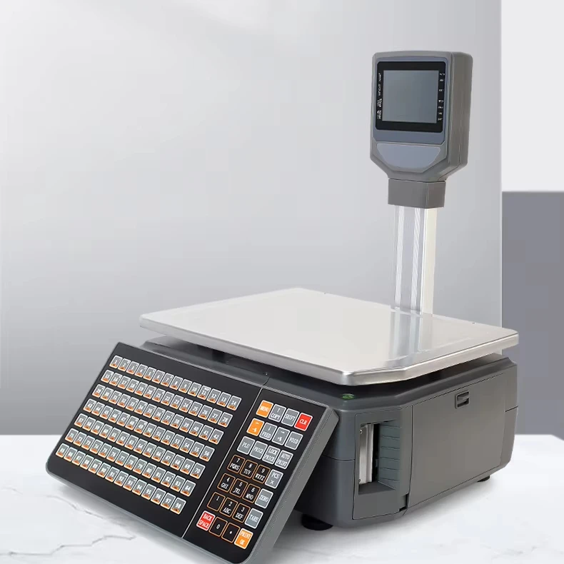 Yokoscan 30kg Barcode Label Scale, Dual Mode Print, Double-Sided Display, 196 PLU, Custom Languages for Supermarkets & Retail