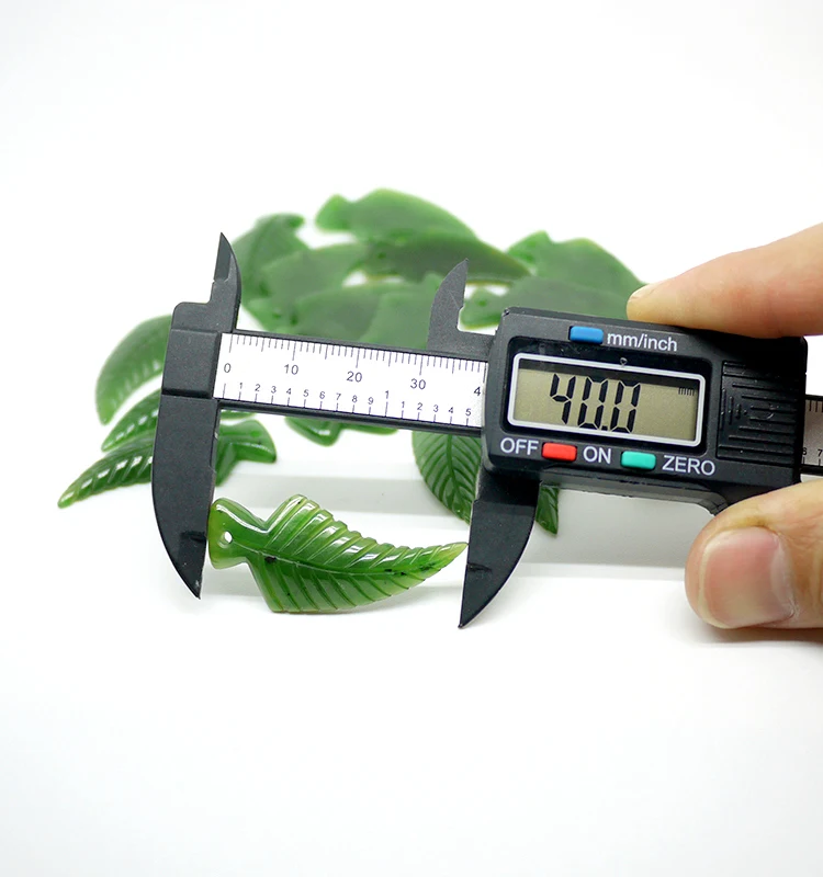 top quality engraved leaf necklace natural stone Maori fern green nephrite jade pendant