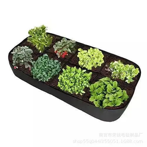 Amazon Sale Thick Aeration Fabric Pot Rectangle Square Breathable Planting Container Grow Bags with Handle for Indoor Outdoor