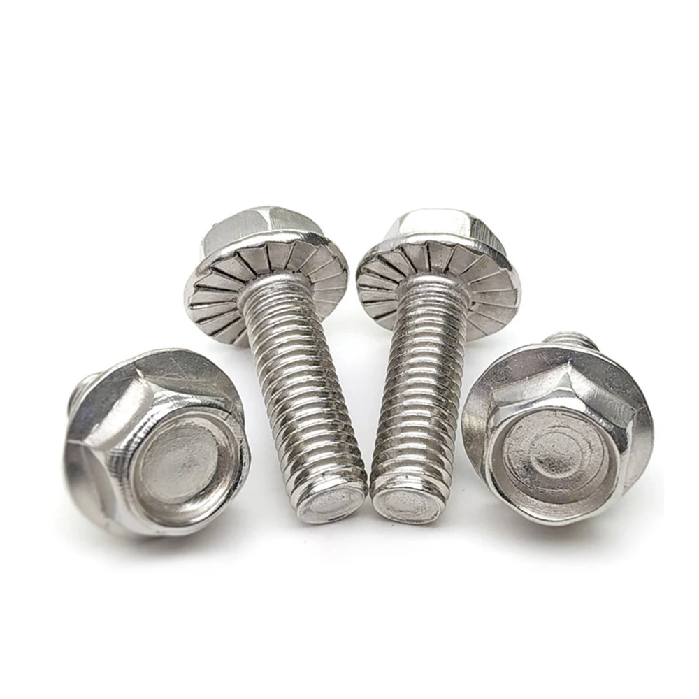 M6 M8 M10 M12 M14 M16 M20 stainless steel hex flange bolt a2 a4  flange hex head bolt din6921 hex flange bolt