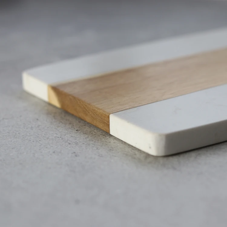 New Product Home Decoration 38x18cm Rectangle Natural Marble Wood Cutting Board