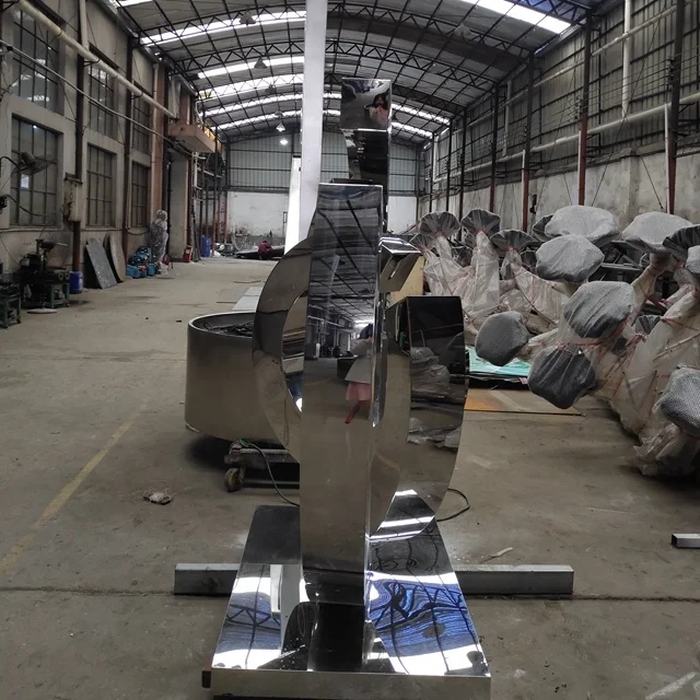 Contemporary metal artwork stainless steel yard statue modern garden decoration outdoor landscape sculpture
