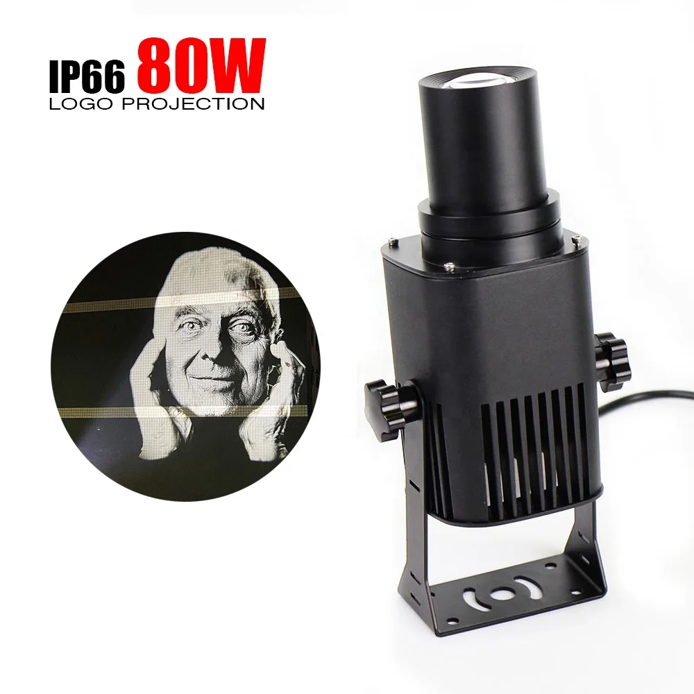 80W IP67 Outdoor Waterproof Advertising Gobo Projector Light Customizable Logo Floor Lamp with CE Certification
