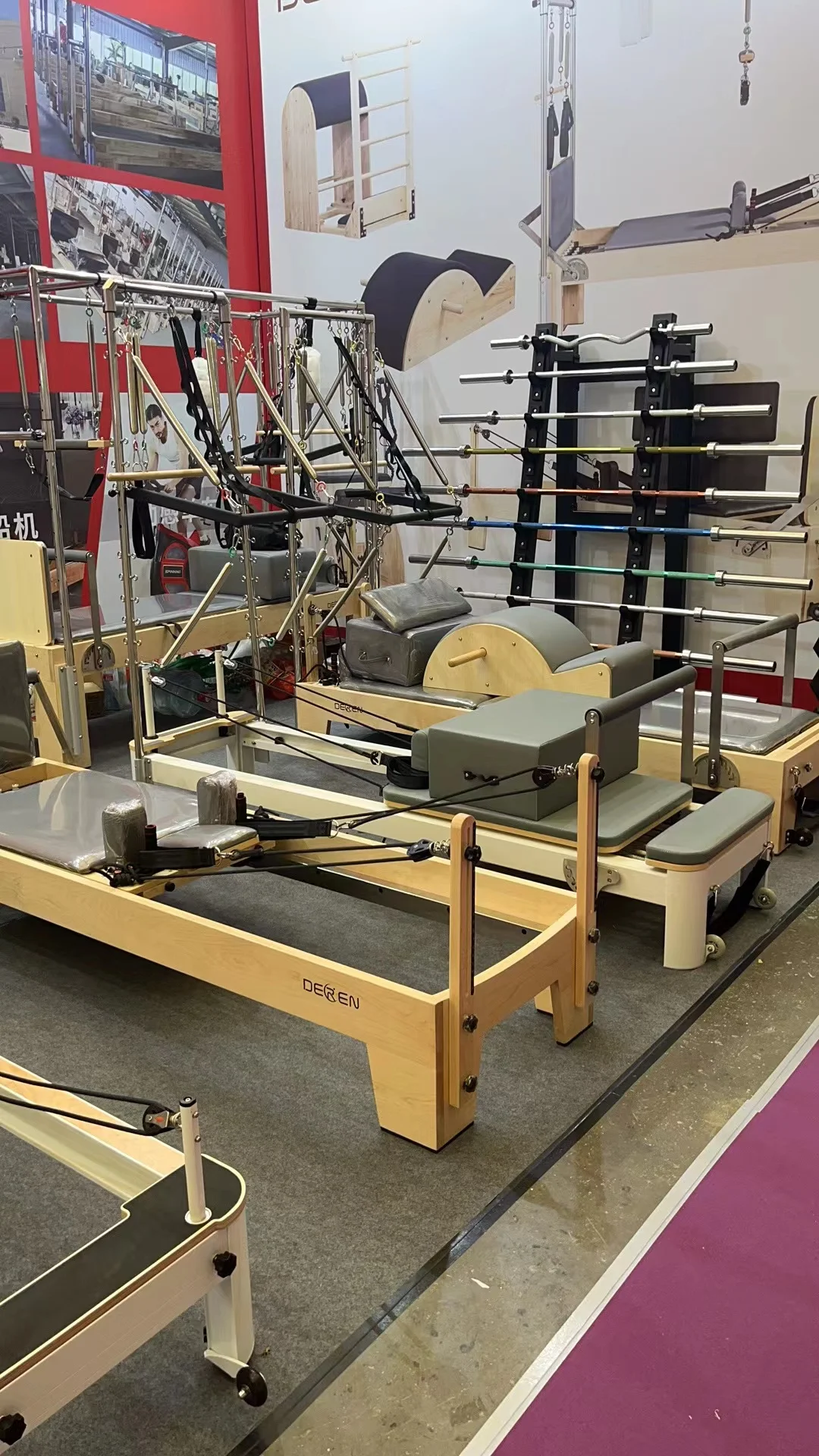 Reformer Pilates Machine Wood Pilates Reformer With Tower Half Trapeze Workout Indoor Oak Pilates Reformer