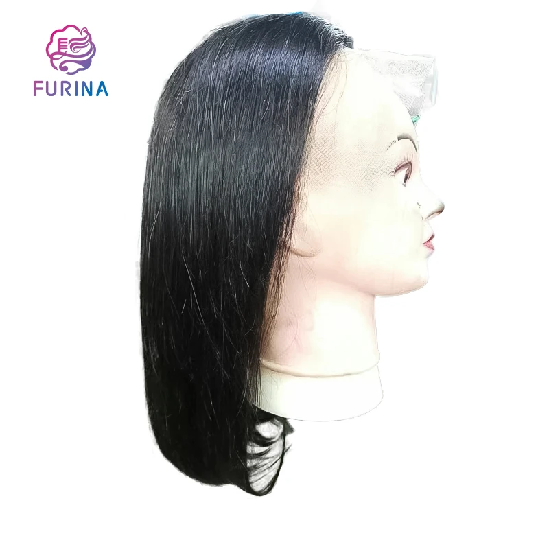Raw indian virgin glueless human hair hd lace frontal 13*6 bob wig natural transparent lace front women human hair wigs