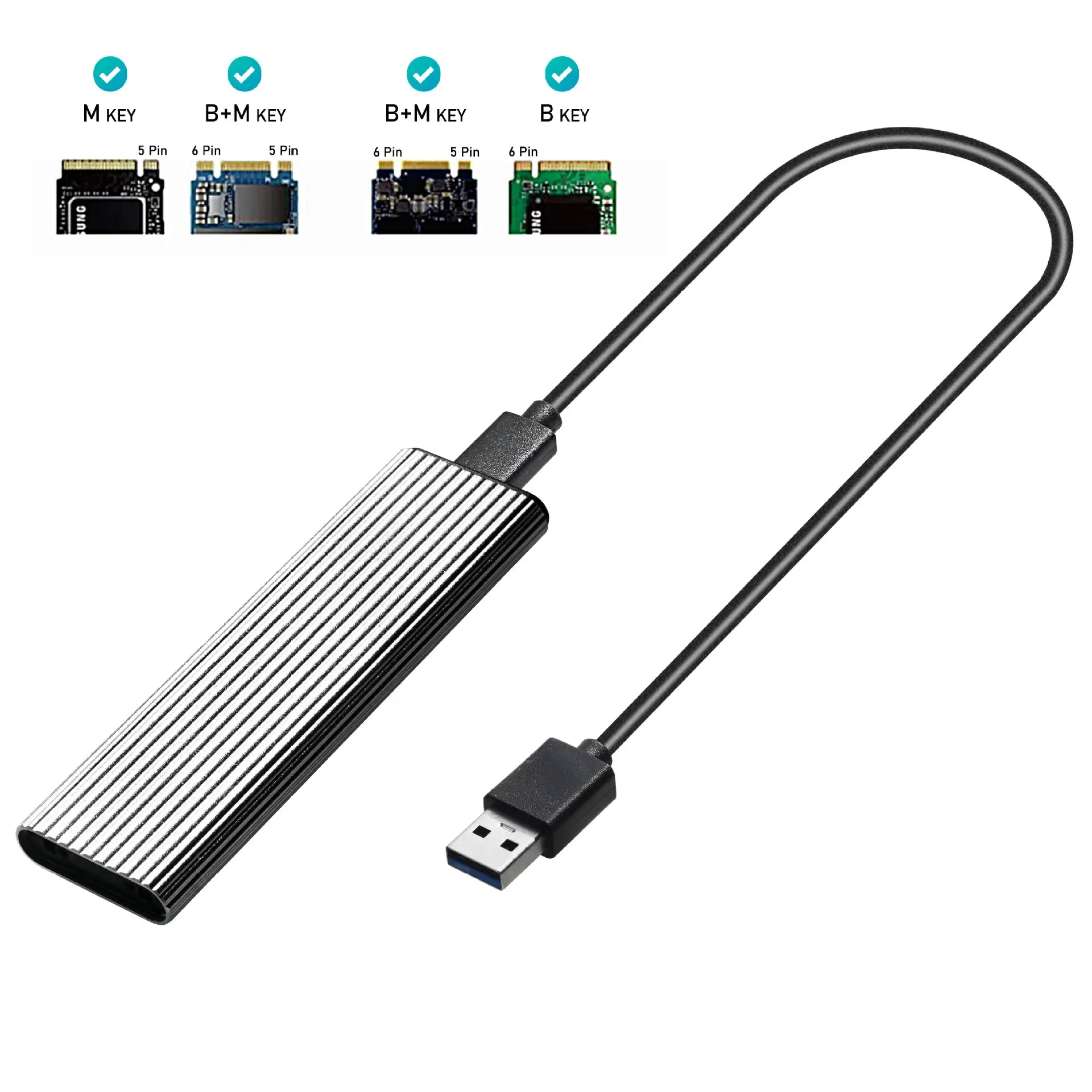 High quality customized logo 10Gpbs fast speed M.2 NVME PCIe NGFF adapter ssd m2 nvme hdd case enclosure