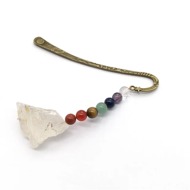Wholesale Stone Crystal Natural Crystals Healing Stones Rose Quartz Bookmark Designs for Kids Handmade Bookmarks Sale