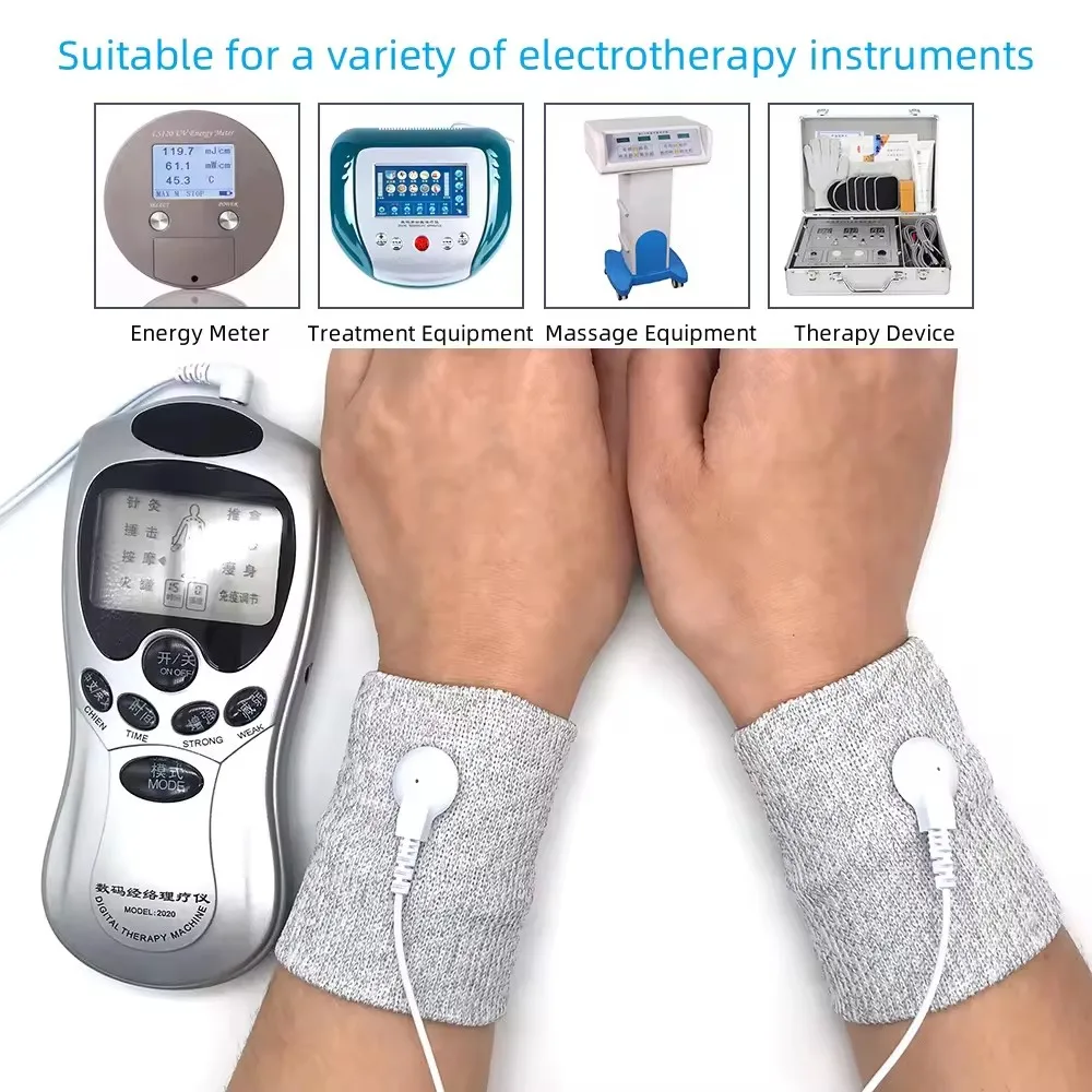Silver Thread Conductive Loop Accessories Conductive DDS Electrode Health Therapy Massage Wrist Sleeve For Tens EMS Devices