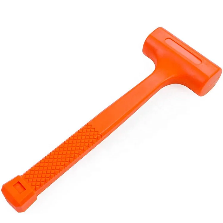 0.5 LB Neon Orange Non-Slip Grip Non-Sparking Dead Blow Hammer Spark and Rebound Resistant Mallet Blow Hammer with Steel Shot