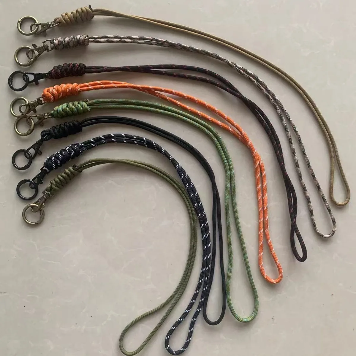 Adjustable Paracord Neck Lanyard  Outdoor Strap Braided Lanyard Whistles Strap Braided Keychain Lanyard for Outdoor Activities