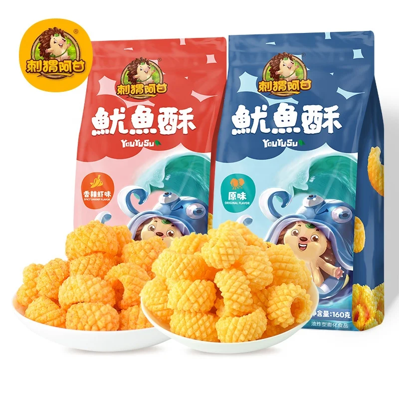 
Chinese Crispy Snack Seafood Snacks 160g Squid Crisps Original/Spicy Shrimp Flavor 