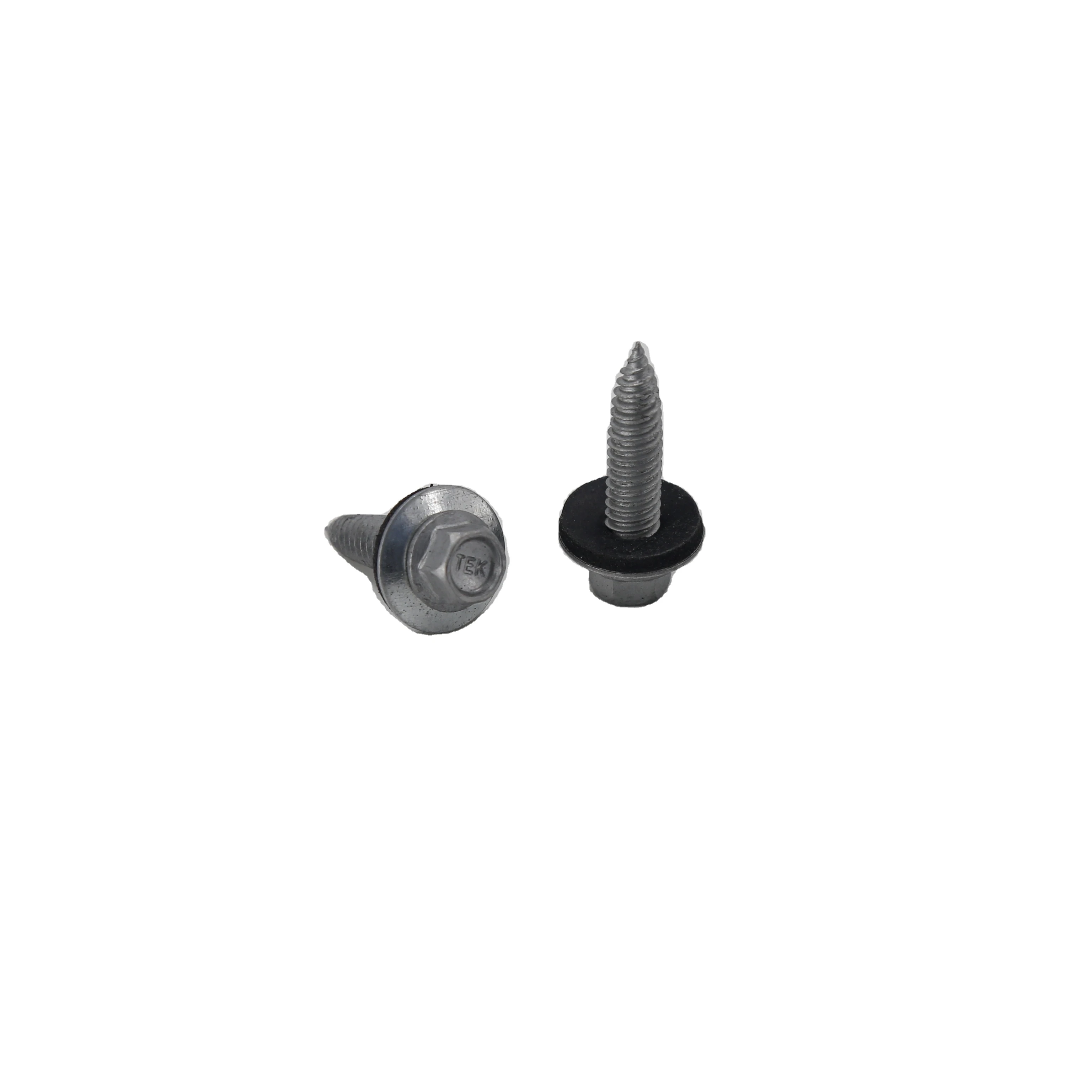 Hexagonal washer head bimetal screws, double line fine tooth stainless steel 304, composite 435 alloy steel tail,hardened screws