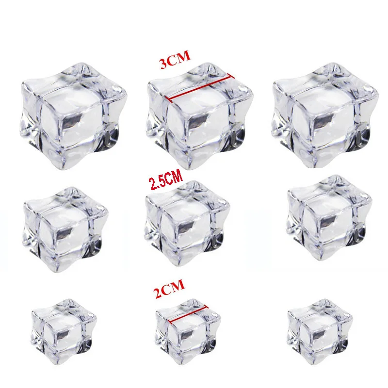 DIY Tumbler Tops Party Goodie Bag Fillers Artificial Ice Block Wedding Decoration Reusable Plastic Crystal Acrylic Ice Cubes