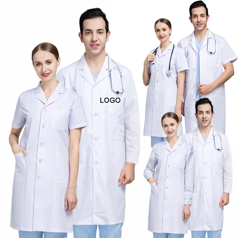 wholesale High quality white unisex dental uniform scrubs medical hospital beauty oral doctor jackets nurse uniform lab coats