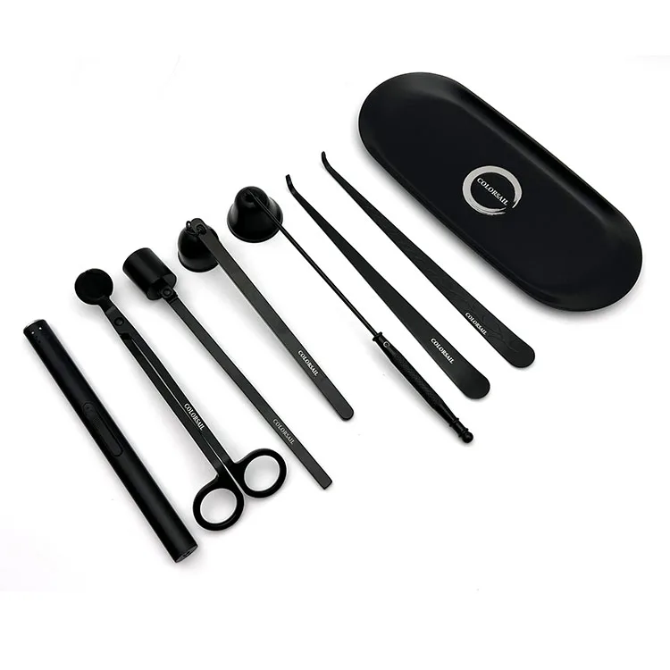 Hot Sale Black Custom Wick Trimmer and Snuffer Candle Tools Set