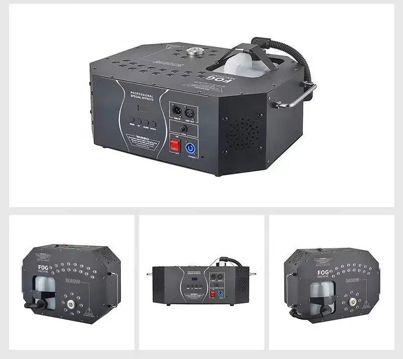 3000W Spray Smoke Machine Vertical Fog Machine With 24 Colorful LED Lights Effect Quickly Stop Effect Machine For  Wedding