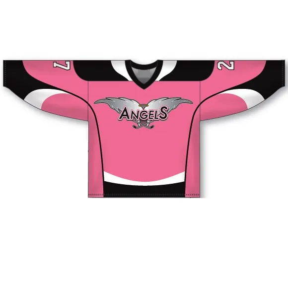 high quality pink custom women ice hockey jersey suit