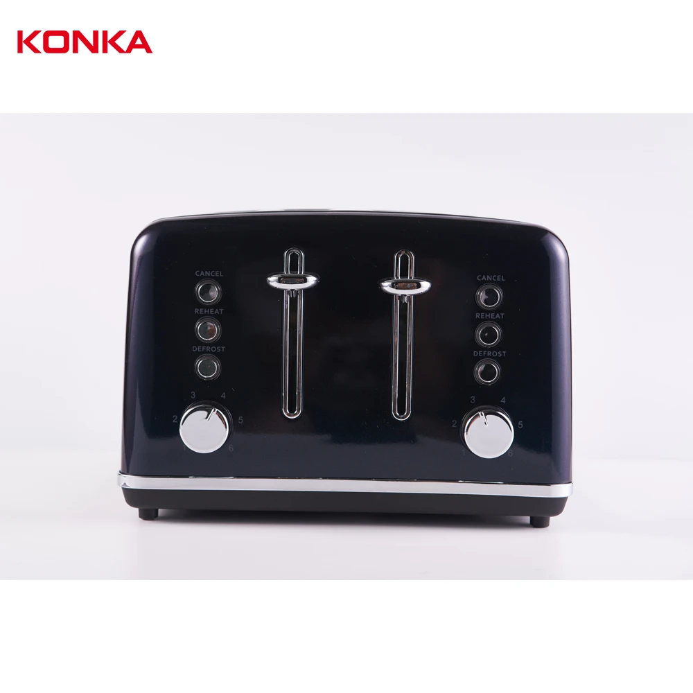 Konka 4-piece stainless steel toasters with automatic lifting function, automatic centering, good partner for breakfast