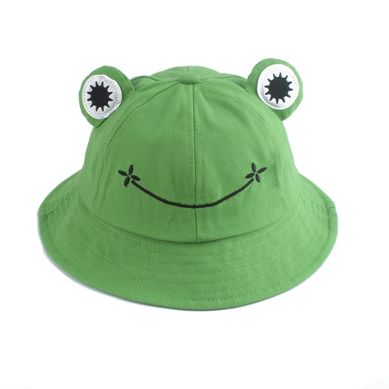 Parent-Kid Cartoon Frog Bucket Hat Panama Fishing Cap Cute Froggy Hat Homme Femme Bob Chapeau Outdoor Sun Fisherman Hat