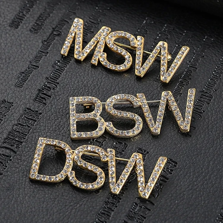 Luxury Women Fashion Jewelry Brooches Gold Silver Custom Logo Letter Name Safety Pin Brooch Designer Brooches and Pins Pins