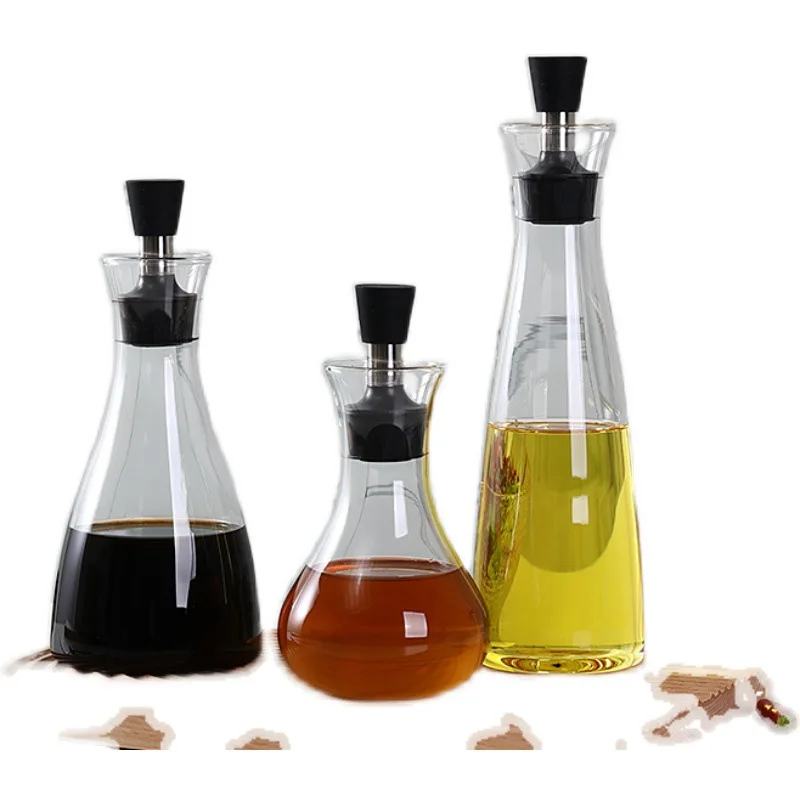 High borosilicate oil pot glass oil bottle oil pot kitchen household soy sauce and vinegar pot seasoning bottle leakproof jar oi