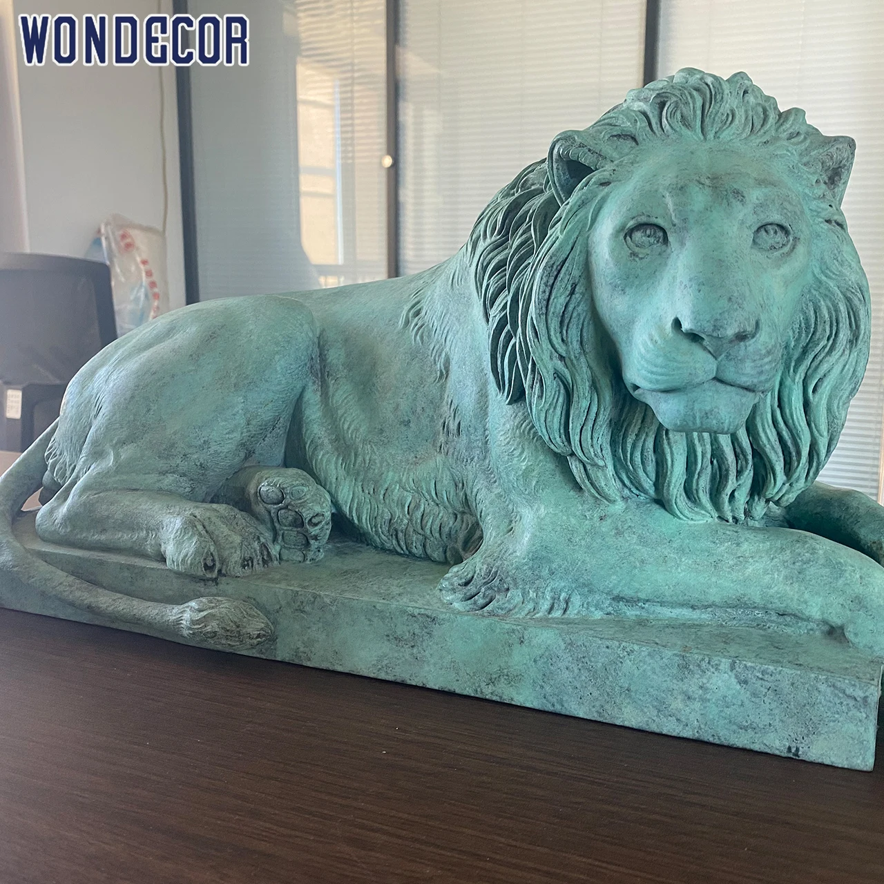 Wondecor Large  Garden Decorative Outdoor Metal Animal Sculpture Life Size Bronze Lion Statue