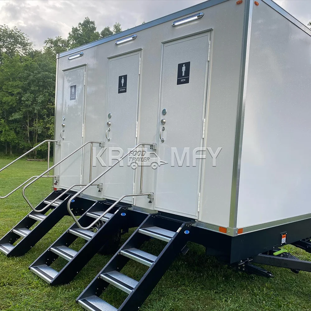 2024 Mobile Toilet Trailer Portable Toilet Trailer Customized Portable Restroom Trailer Airstream Restroom Toilets Shower