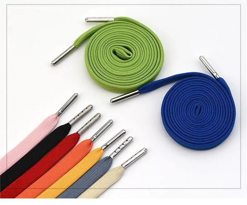Hoodie cord pure color 12mm drawstring polyester cotton hoodie hat cording trouser drawcord rope with metal tips draw cords