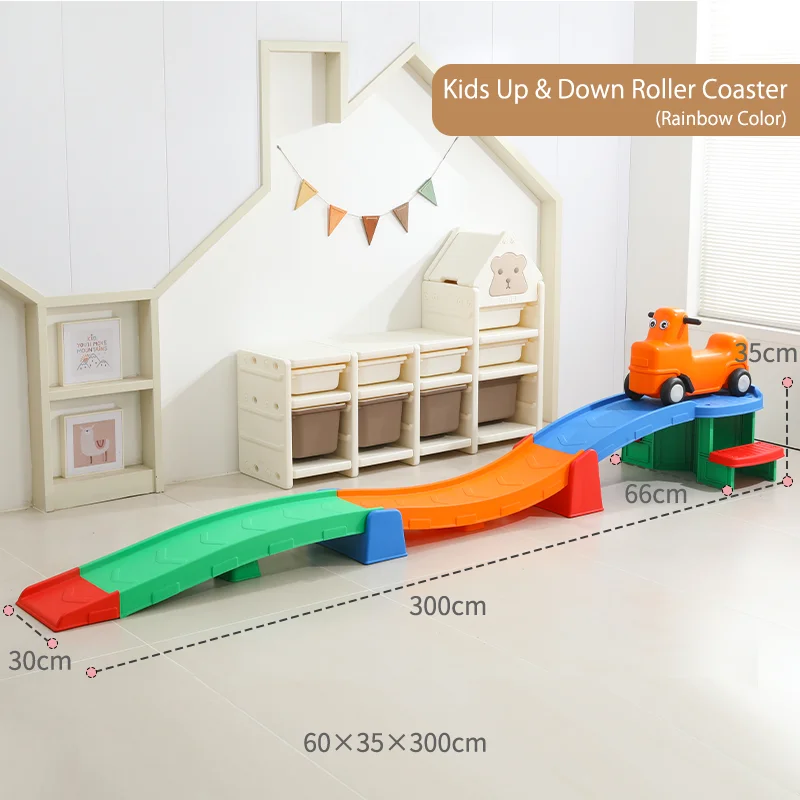Plastic up down roller coaster kids toy ride on push car indoor/outdoor toy toddlers 2-5 years old compact storage multicolor