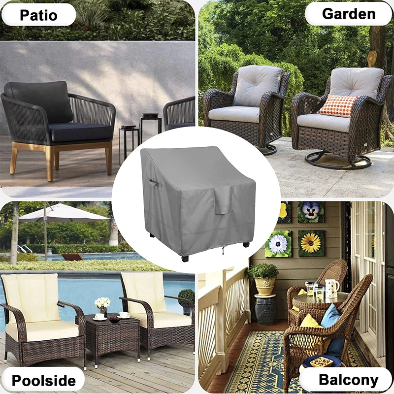 Outdoor Waterproof Furniture Chair Cover - UV-Resistant Patio Lawn Chair Covers for Outdoor Furniture Heavy Duty Chair Covering