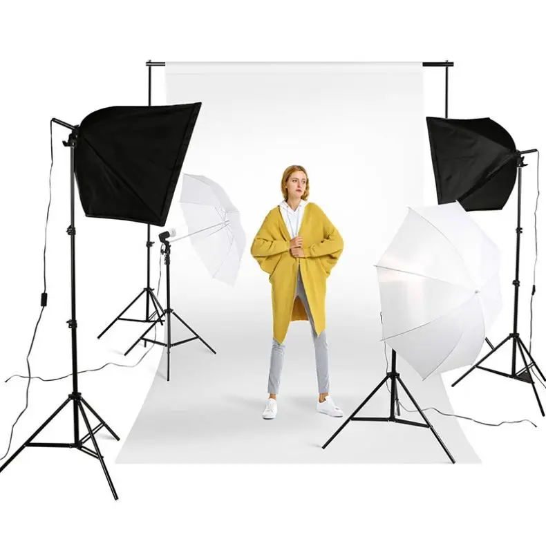 Набор для фотостудии комплект фотосъемки софтбокс 4 в 1 лампочка с подставкой фон