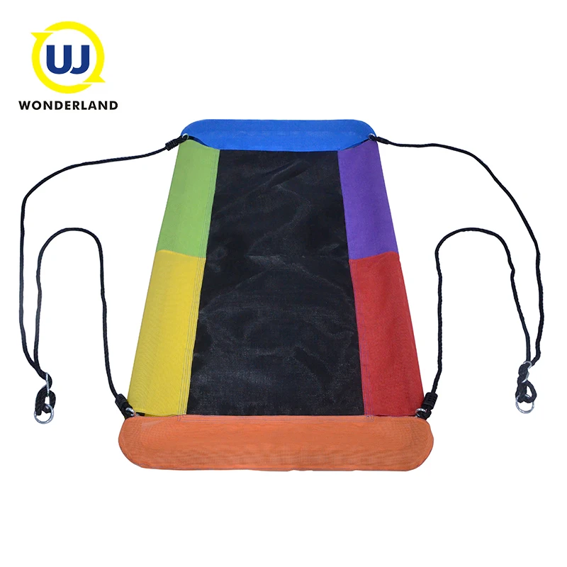Happy Square Hanging Rainbow Swing Chairs Platform For Child