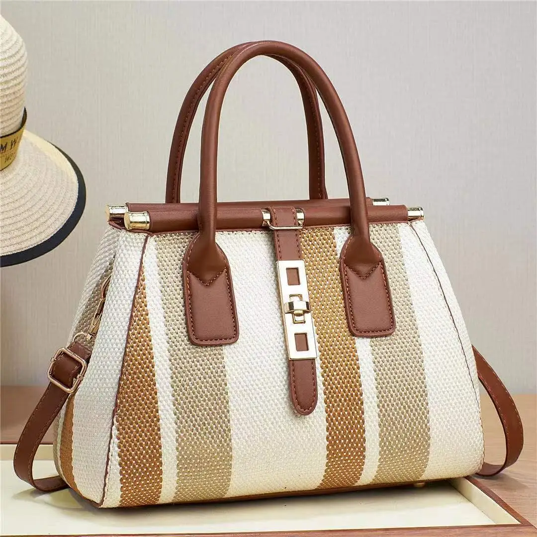 Hobo bag for women striped tote bag with zipper casual crossbody bags ladies shoulder handbags wholesale price
