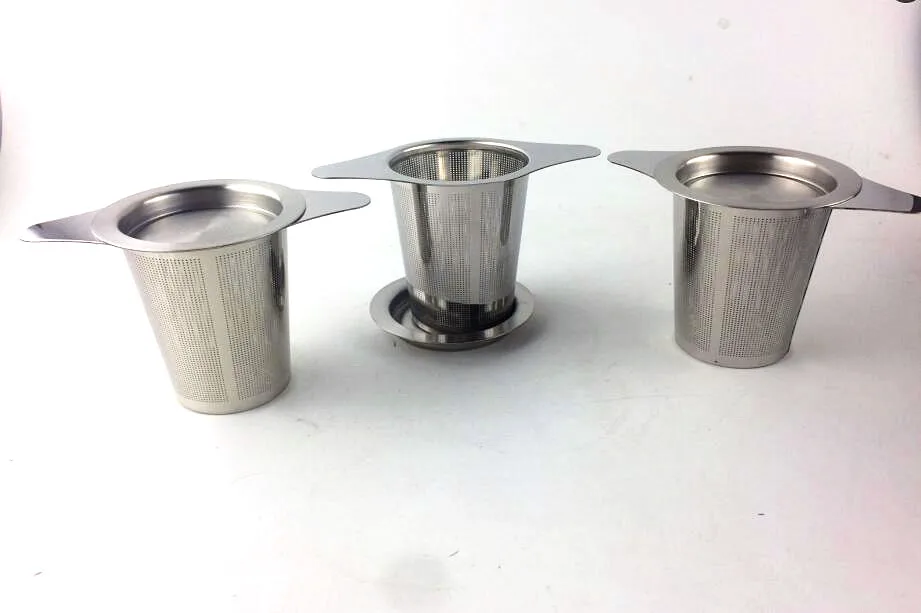 Custom Simple Rust-Resistant Stainless Steel 304 Tea Infuser Handle Food Safe Metal Mesh Filter Ceramic Silver Tea Filter