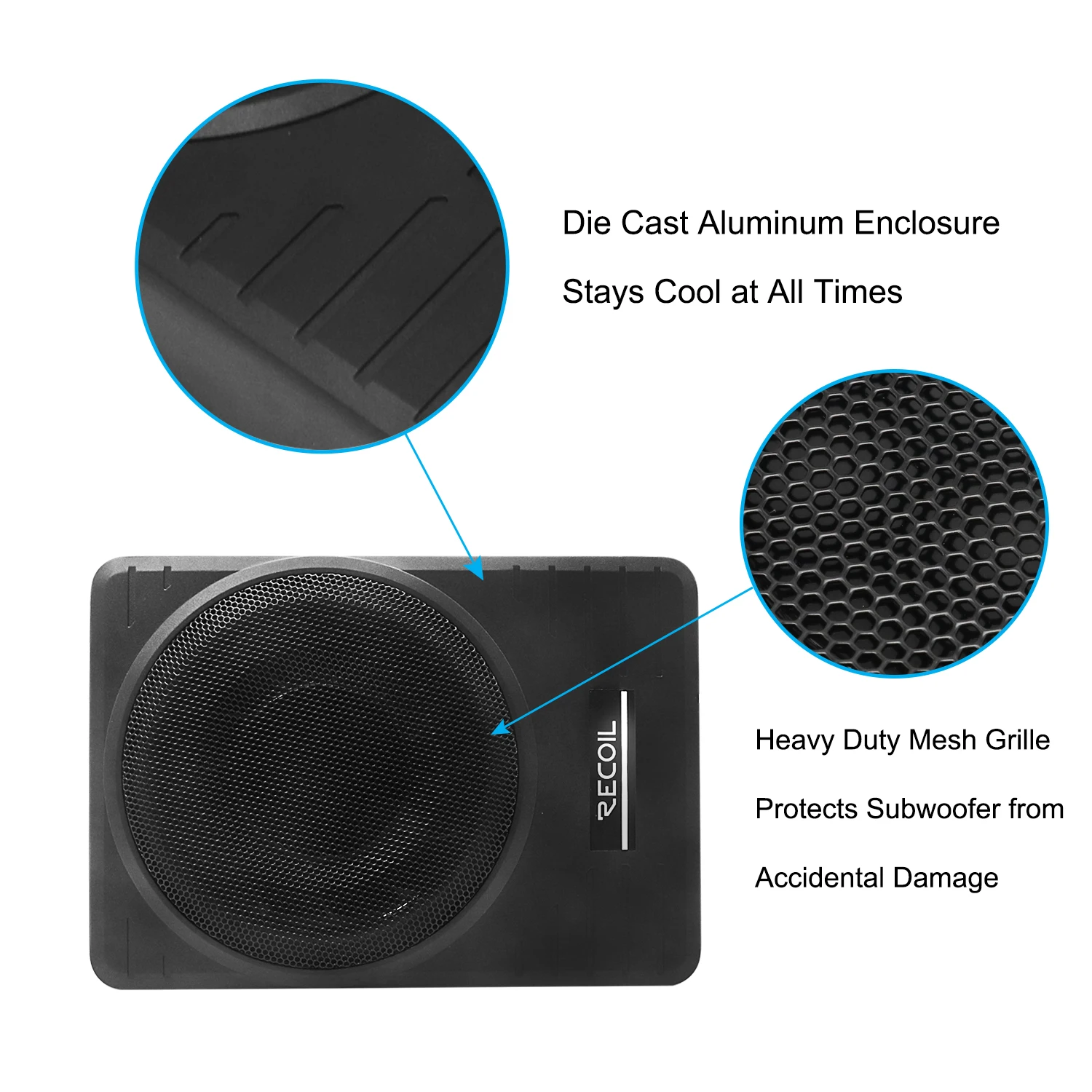 Edge SL1710 10 Inch 300 Watts Max Power Underseat Slim Amplified Car Subwoofer