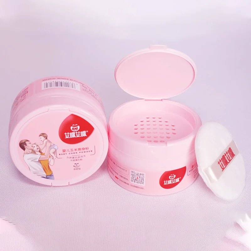 
Amiami Food-grade moisture absorption baby powder with puff and prickly heat removal natural liquid baby powder 