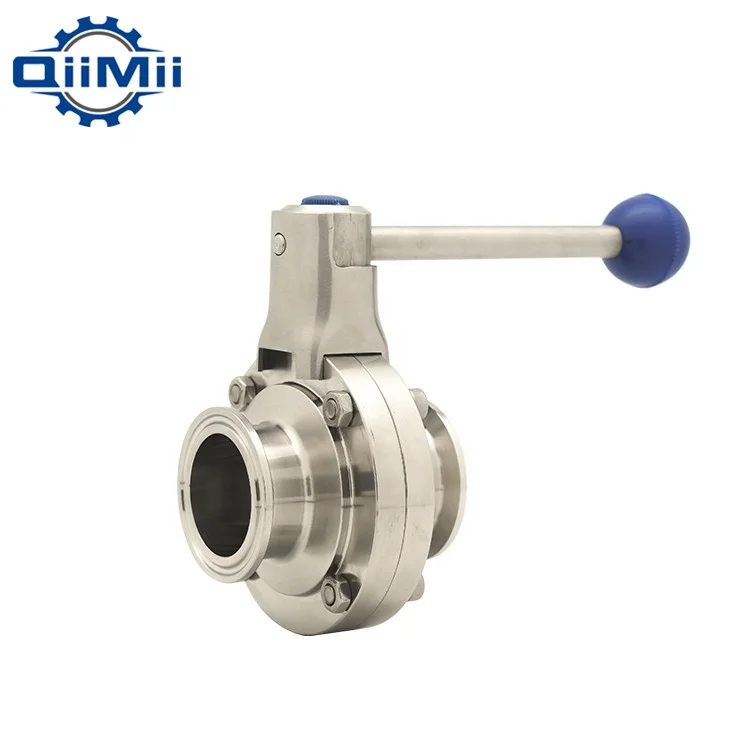 Clamp Ends Pull Handle Hygienic Stainless Steel Clamp Butterfly Valve