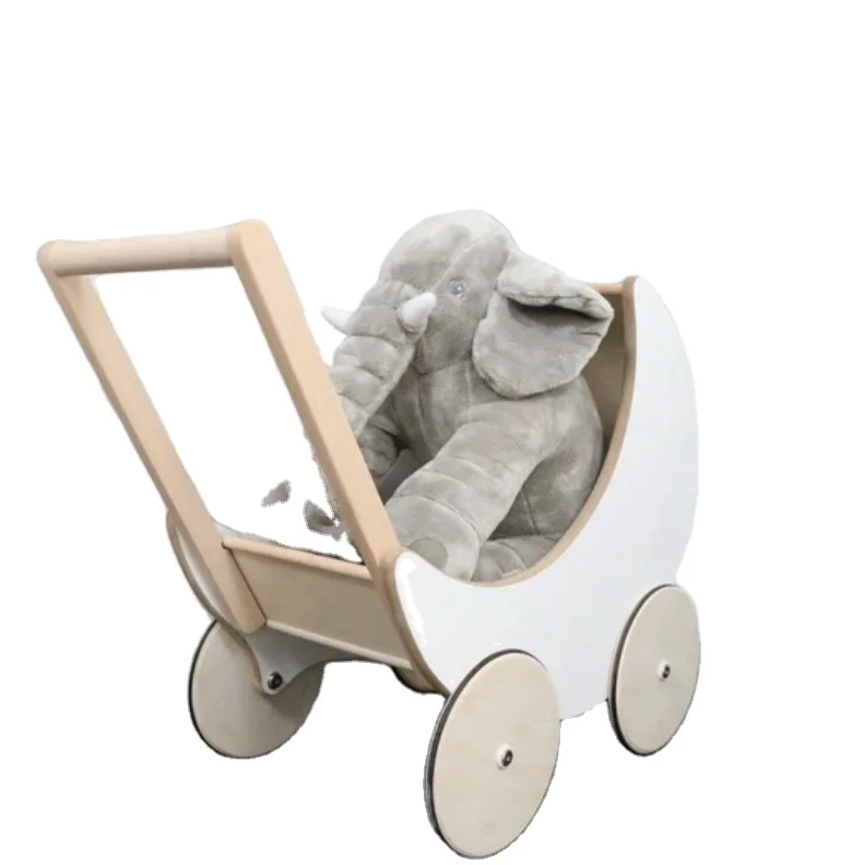 
Wooden Doll Carriage Cart for kids Moon shape wooden carriage cart 