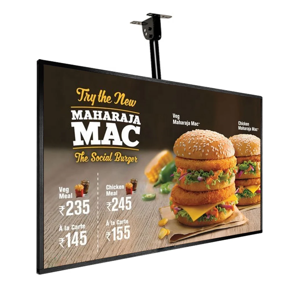 hot sales digital signage screen electronic screen digital menu board display for coffee shop/bar/restaurant