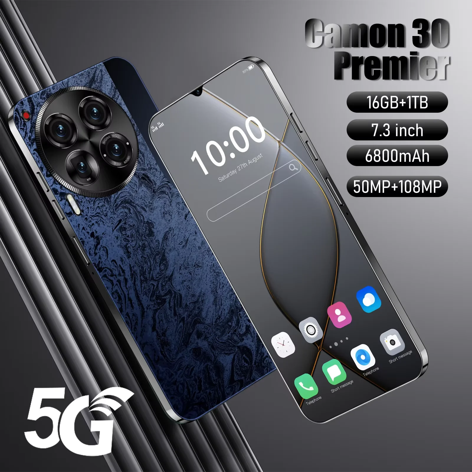 Techno spark 10 comon 30 c30 pro 5g multi-language new cellphone mobile phone