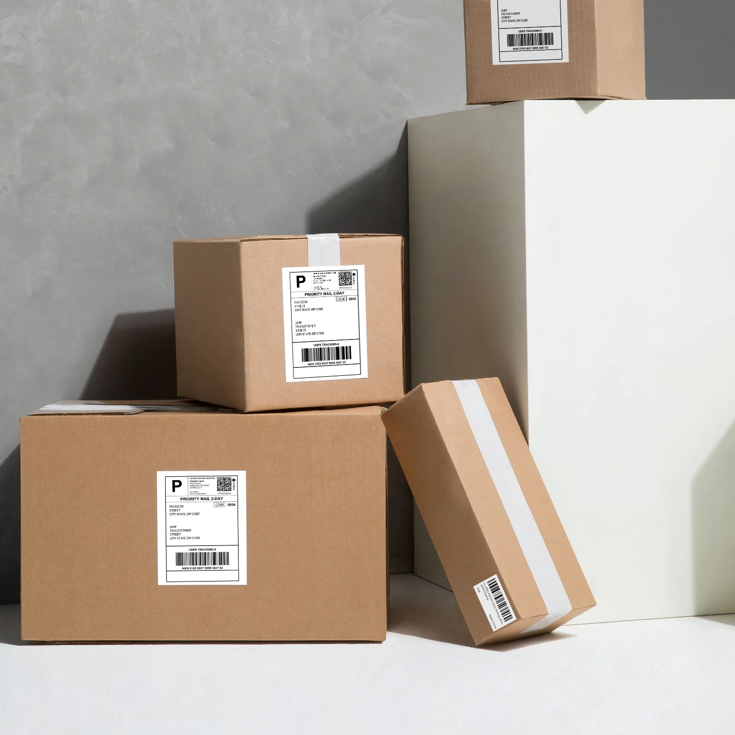 Self-Adhesive A4 Shipping Labels 2 per Sheet Laser Inkjet Printer Plastic Material 4x6 Model Including Food Packaged Carton