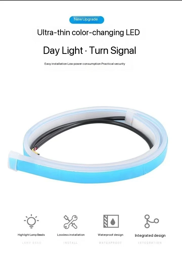 Universal Car LED DRL Light Flexible LED DRL Daytime Running Lights Strip 12V Waterproof DRL LED Daytime Running Light