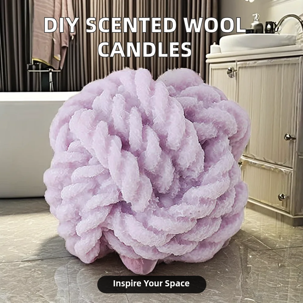 Handmade Small Woolen Fragrance Styling Candle Gift Box Creative Aromatherapy Scented Paraffin Soy Wax Candle for Easter Party