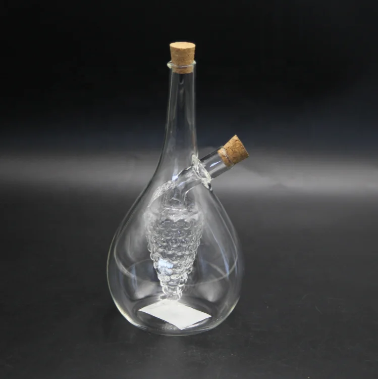 Wholesale handmade clear grape-shaped glass oil and vinegar bottle