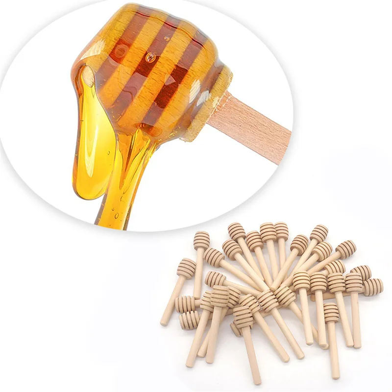 8 10 16cm wooden scoop, jam syrup mixer, long handled spiral stirrer, honey can, distribution spoon