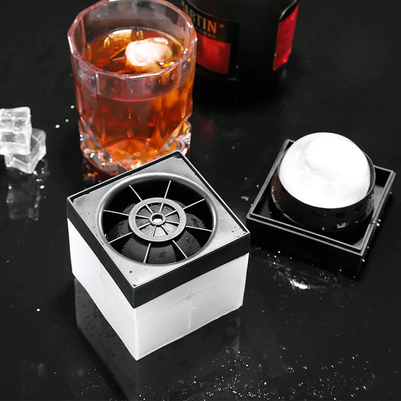 3D Large Sphere Round Clear Transparent Ice Moulds Palet Hockey Puck Maker Plastic Whisky Ice Ball Cube Tray Molds