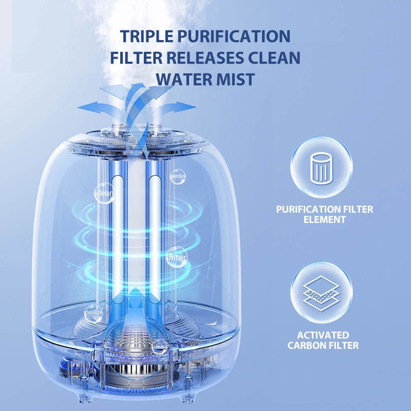 Touch Control Cool Mist Humificador Home Air Humidifier With Timer Setting